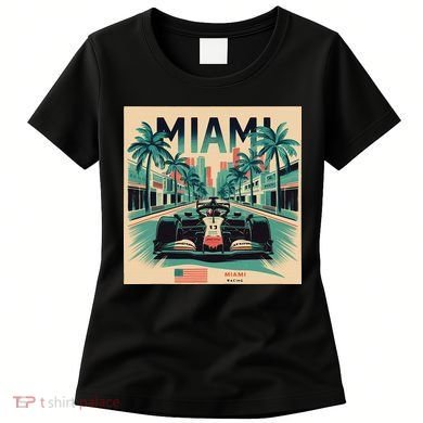 Retro Miami Racing Car Formula Racing Women's T-Shirt