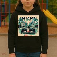 Retro Miami Racing Car Formula Racing Kids Hoodie thumb 3