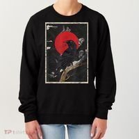 Red Moon Raven Graphic Black Crow Women's Sweatshirt thumb 0