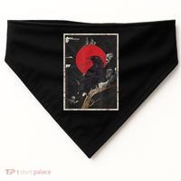 Red Moon Raven Graphic Black Crow USA-Made Doggie Bandana thumb 0