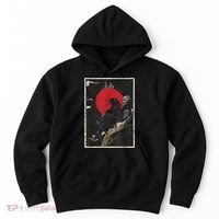 Red Moon Raven Graphic Black Crow Hoodie thumb 0