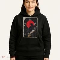 Red Moon Raven Graphic Black Crow Hoodie thumb 5