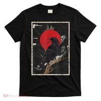 Red Moon Raven Graphic Black Crow T-Shirt thumb 0