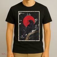 Red Moon Raven Graphic Black Crow T-Shirt thumb 3