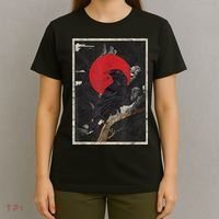 Red Moon Raven Graphic Black Crow T-Shirt thumb 4