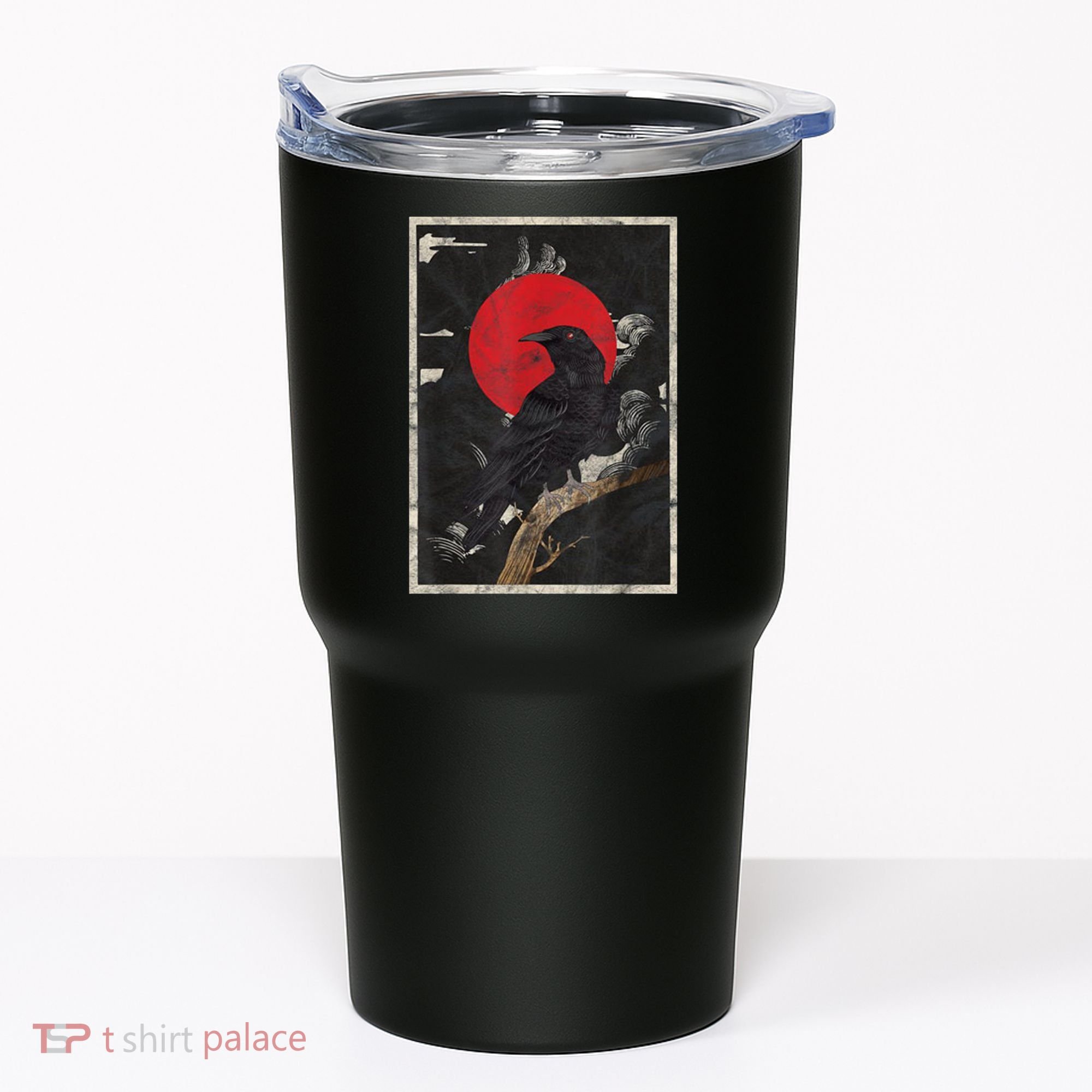 Red Moon Raven Graphic Black Crow Tumbler