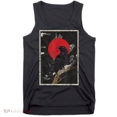 Red Moon Raven Graphic Black Crow Tank Top