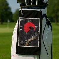 Red Moon Raven Graphic Black Crow Golf Towel thumb 2