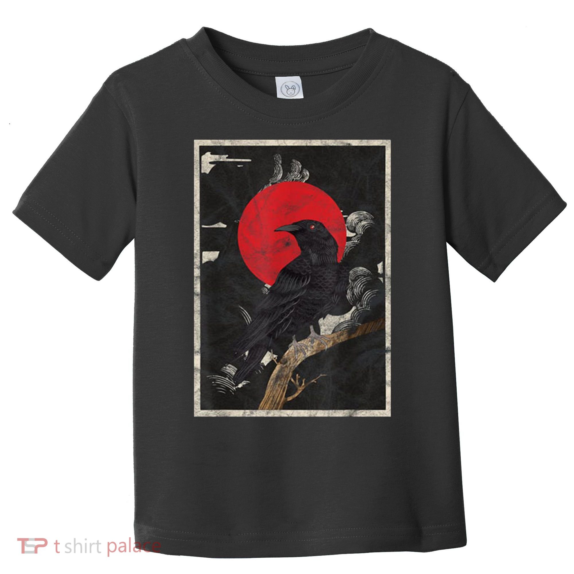 Red Moon Raven Graphic Black Crow Toddler T-Shirt