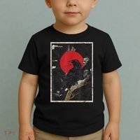 Red Moon Raven Graphic Black Crow Toddler T-Shirt thumb 2