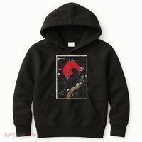 Red Moon Raven Graphic Black Crow Kids Hoodie thumb 0