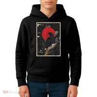 Red Moon Raven Graphic Black Crow Kids Hoodie thumb 4