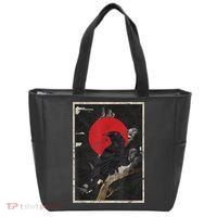 Red Moon Raven Graphic Black Crow Tote Bag thumb 0
