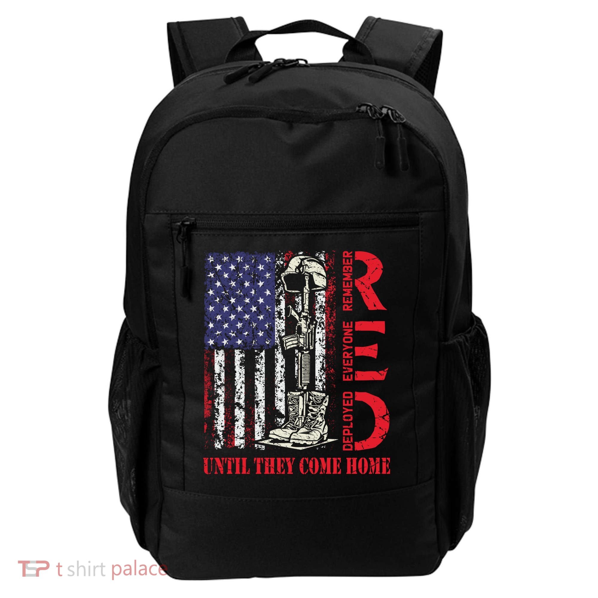 R.E.D. Military Remember Everyone Deployed Usa Flag Backpack