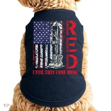 R.E.D. Military Remember Everyone Deployed Usa Flag Doggie Tank