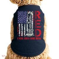 R.E.D. Military Remember Everyone Deployed Usa Flag Doggie Tank thumb 0