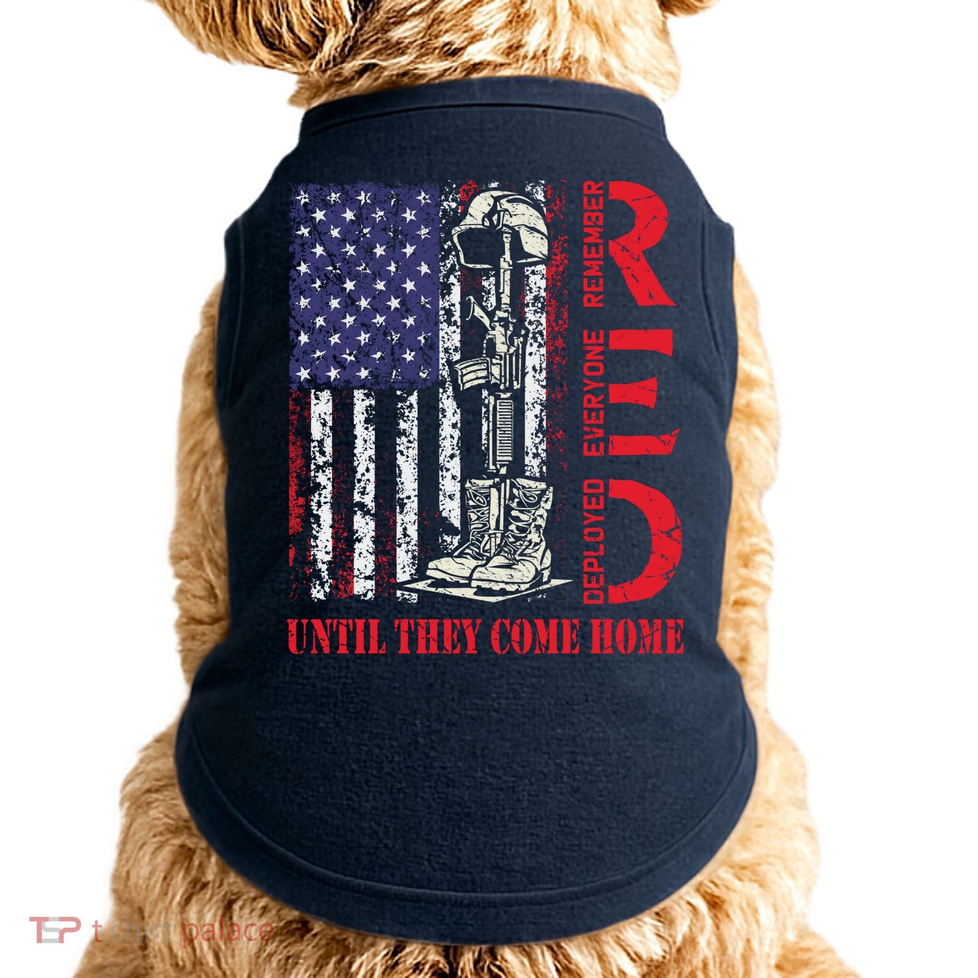 R.E.D. Military Remember Everyone Deployed Usa Flag Doggie Tank