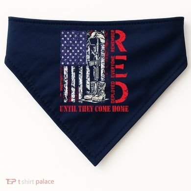 R.E.D. Military Remember Everyone Deployed Usa Flag USA-Made Doggie Bandana