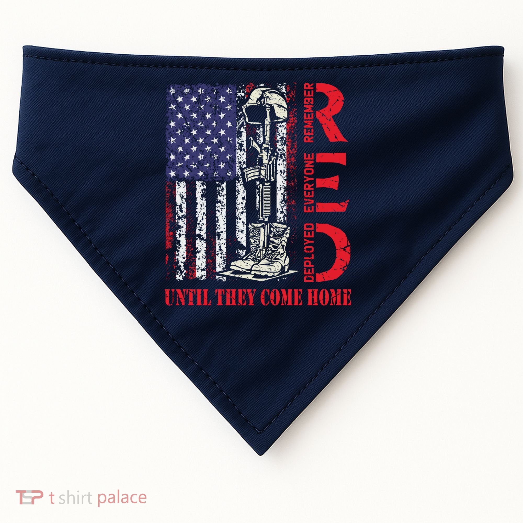 R.E.D. Military Remember Everyone Deployed Usa Flag USA-Made Doggie Bandana