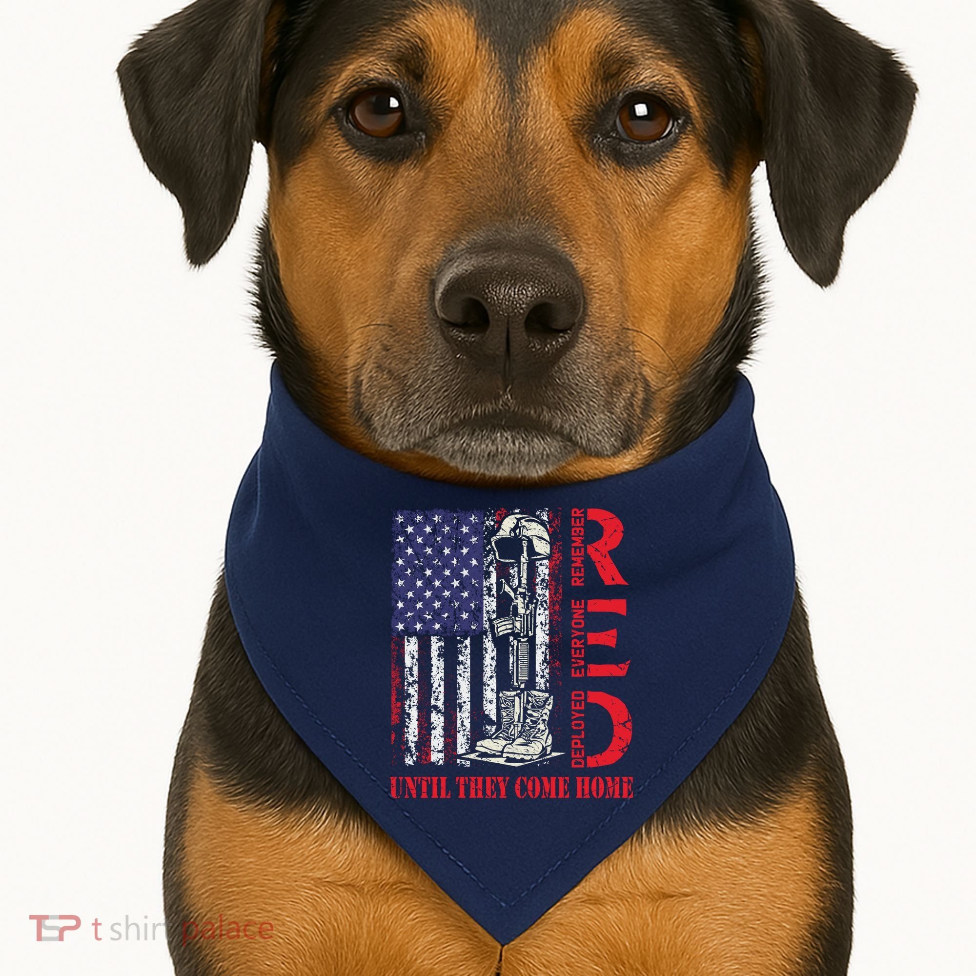R.E.D. Military Remember Everyone Deployed Usa Flag USA-Made Doggie Bandana