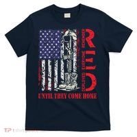 R.E.D. Military Remember Everyone Deployed Usa Flag T-Shirt thumb 0