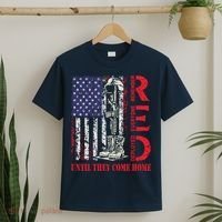 R.E.D. Military Remember Everyone Deployed Usa Flag T-Shirt thumb 2