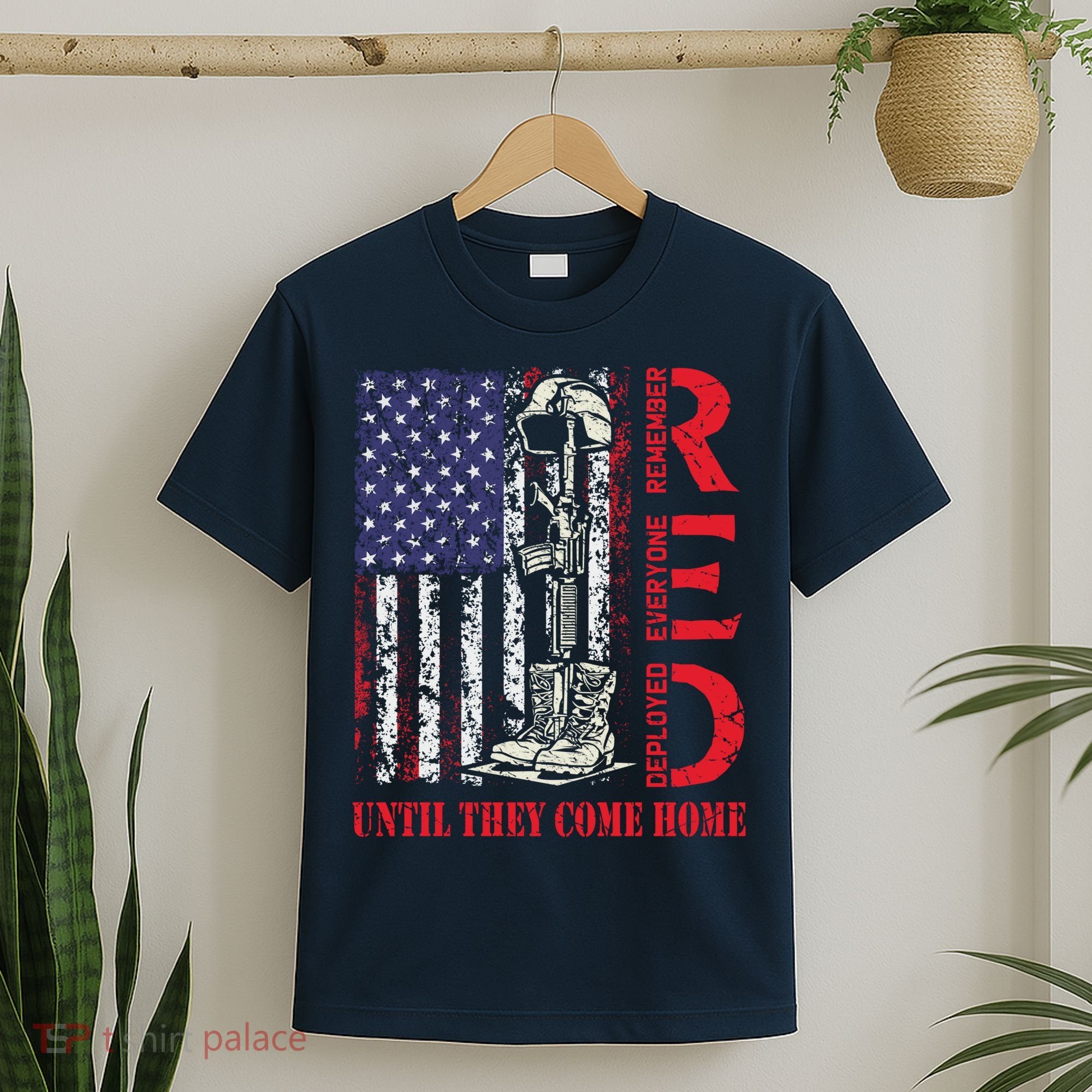 R.E.D. Military Remember Everyone Deployed Usa Flag T-Shirt