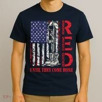 R.E.D. Military Remember Everyone Deployed Usa Flag T-Shirt thumb 3