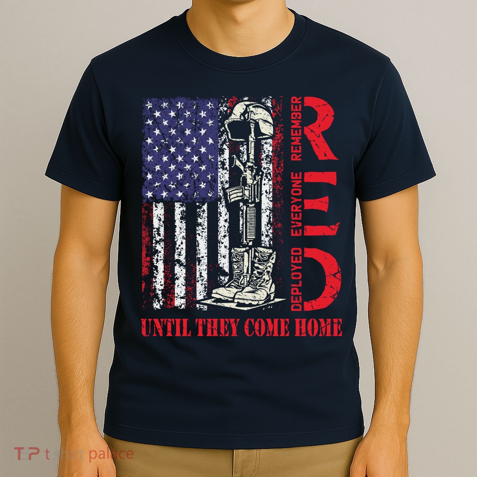 R.E.D. Military Remember Everyone Deployed Usa Flag T-Shirt
