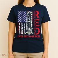 R.E.D. Military Remember Everyone Deployed Usa Flag T-Shirt thumb 4