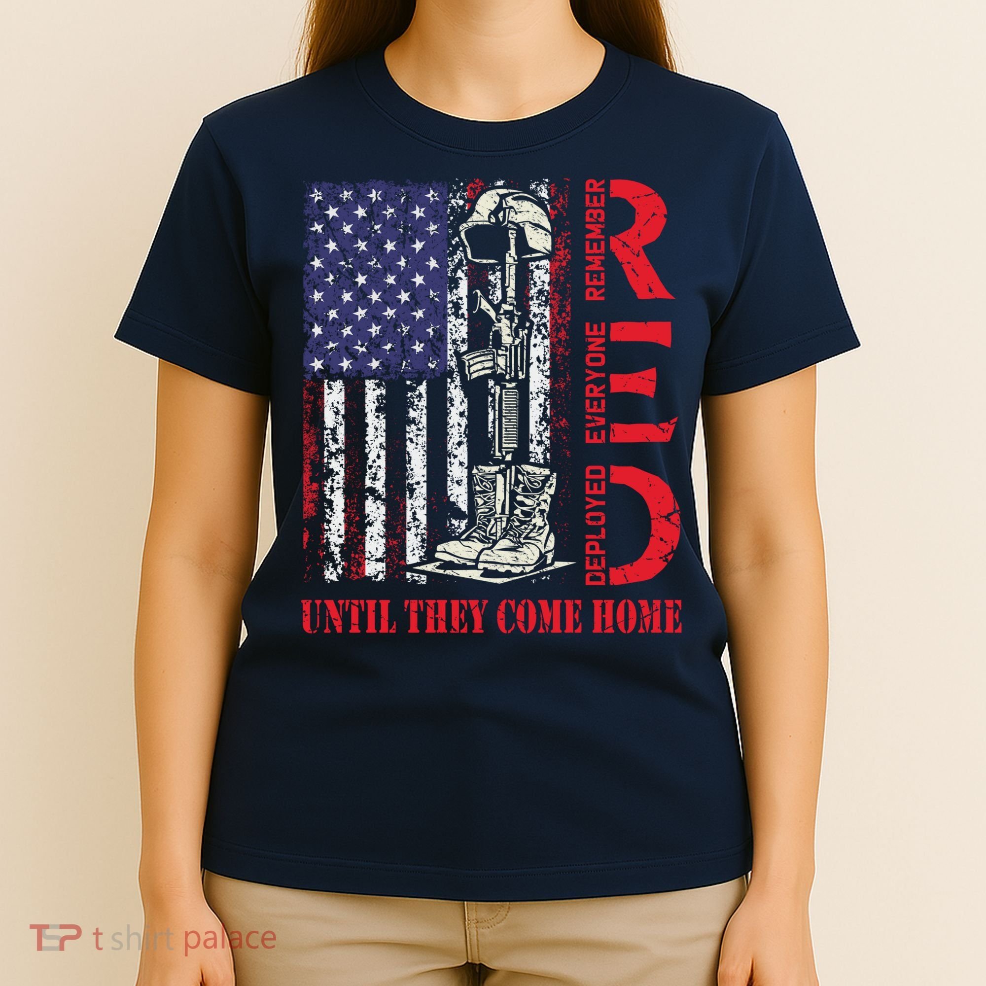 R.E.D. Military Remember Everyone Deployed Usa Flag T-Shirt
