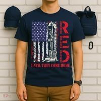 R.E.D. Military Remember Everyone Deployed Usa Flag T-Shirt thumb 6
