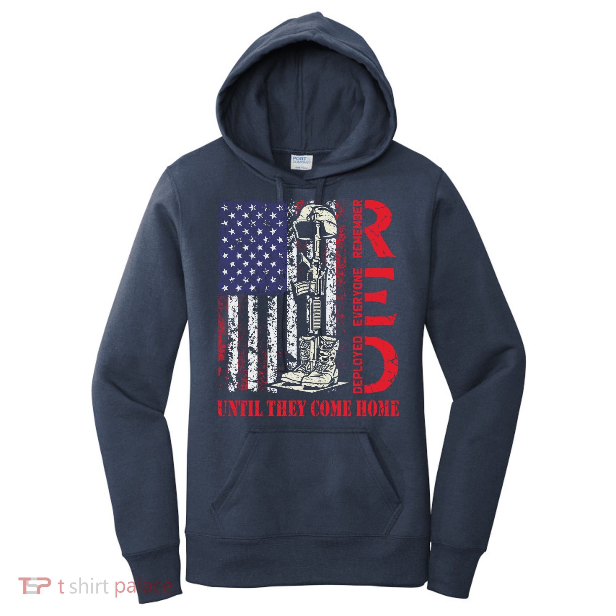 R.E.D. Military Remember Everyone Deployed Usa Flag Women's Hoodie