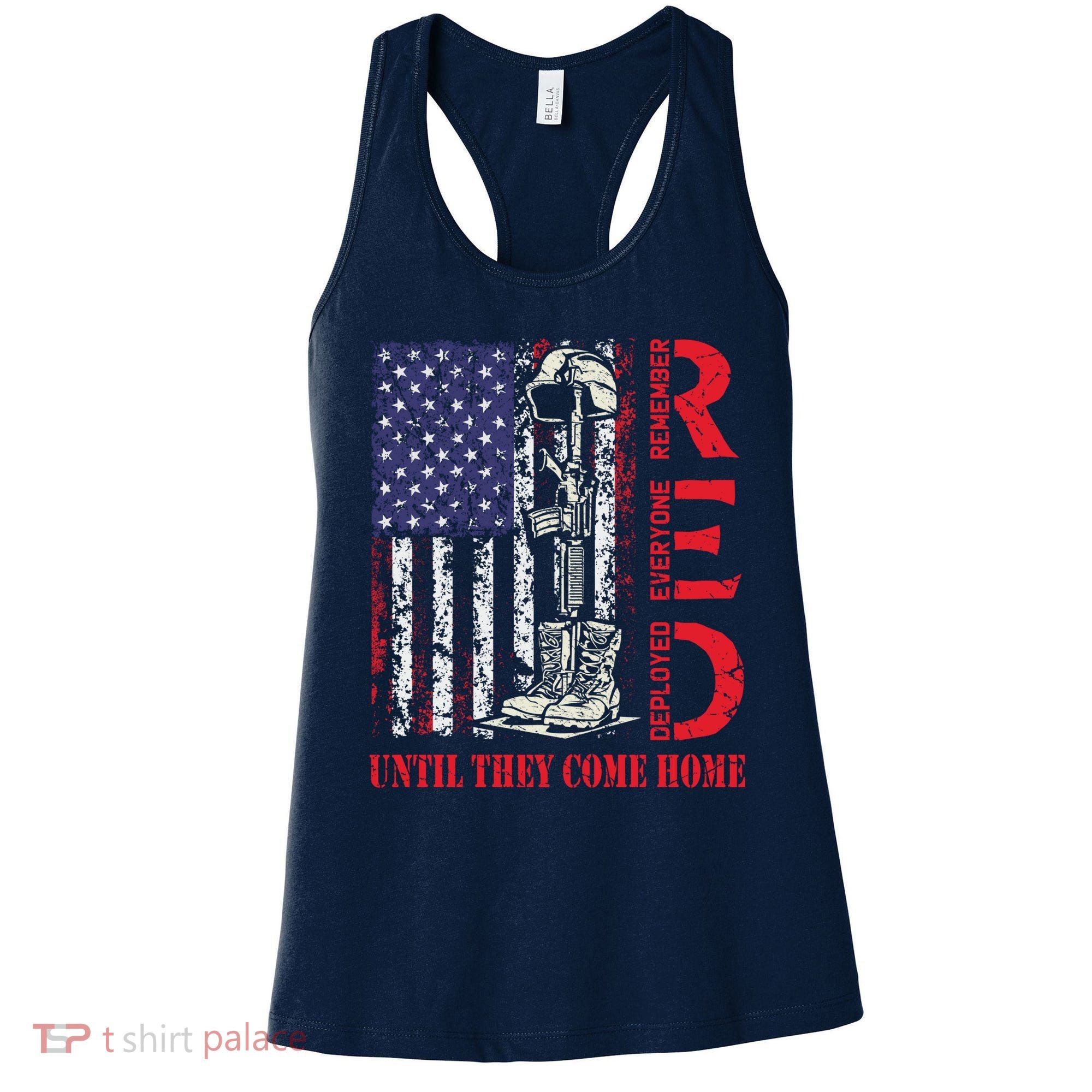 R.E.D. Military Remember Everyone Deployed Usa Flag Women's Tank Top