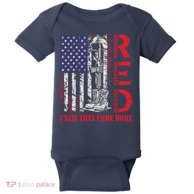 R.E.D. Military Remember Everyone Deployed Usa Flag Baby Bodysuit