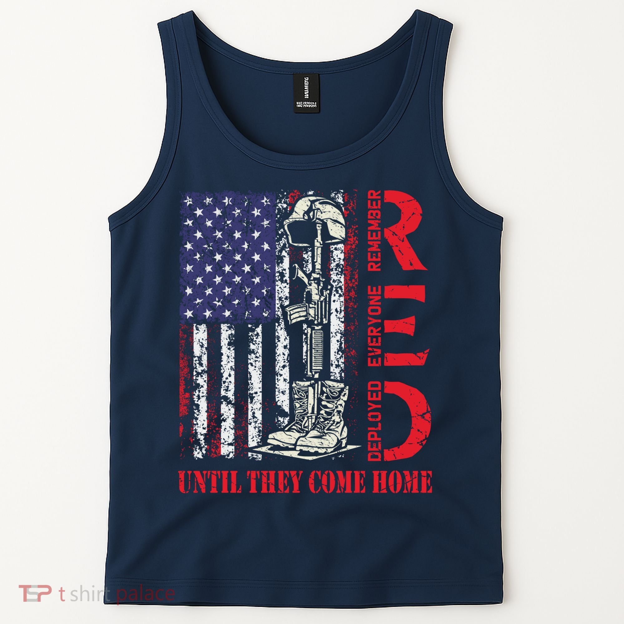 R.E.D. Military Remember Everyone Deployed Usa Flag Tank Top
