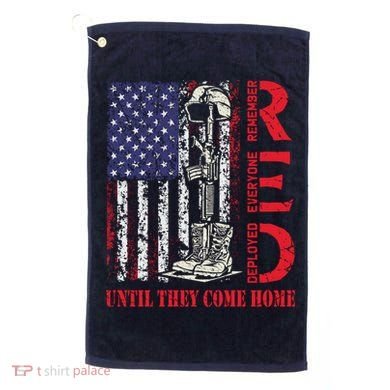 R.E.D. Military Remember Everyone Deployed Usa Flag Golf Towel