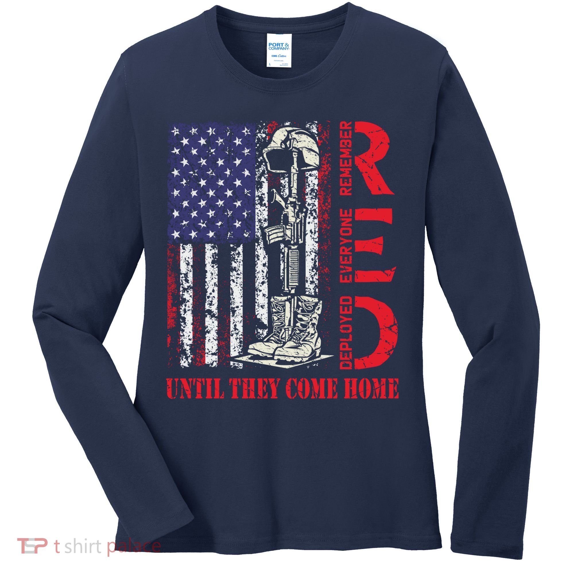 R.E.D. Military Remember Everyone Deployed Usa Flag Women's Long Sleeve Shirt