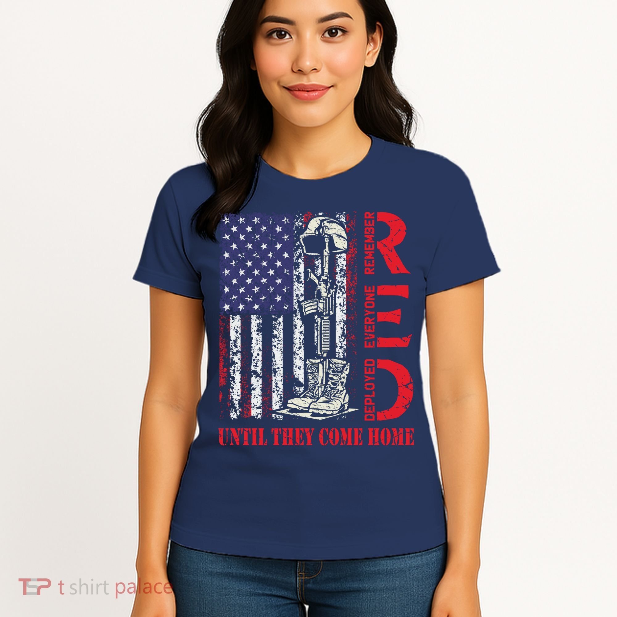 R.E.D. Military Remember Everyone Deployed Usa Flag Women's T-Shirt