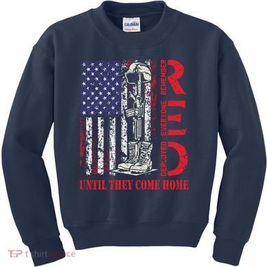 R.E.D. Military Remember Everyone Deployed Usa Flag Kids Sweatshirt