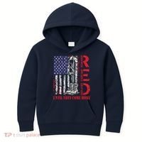 R.E.D. Military Remember Everyone Deployed Usa Flag Kids Hoodie thumb 0