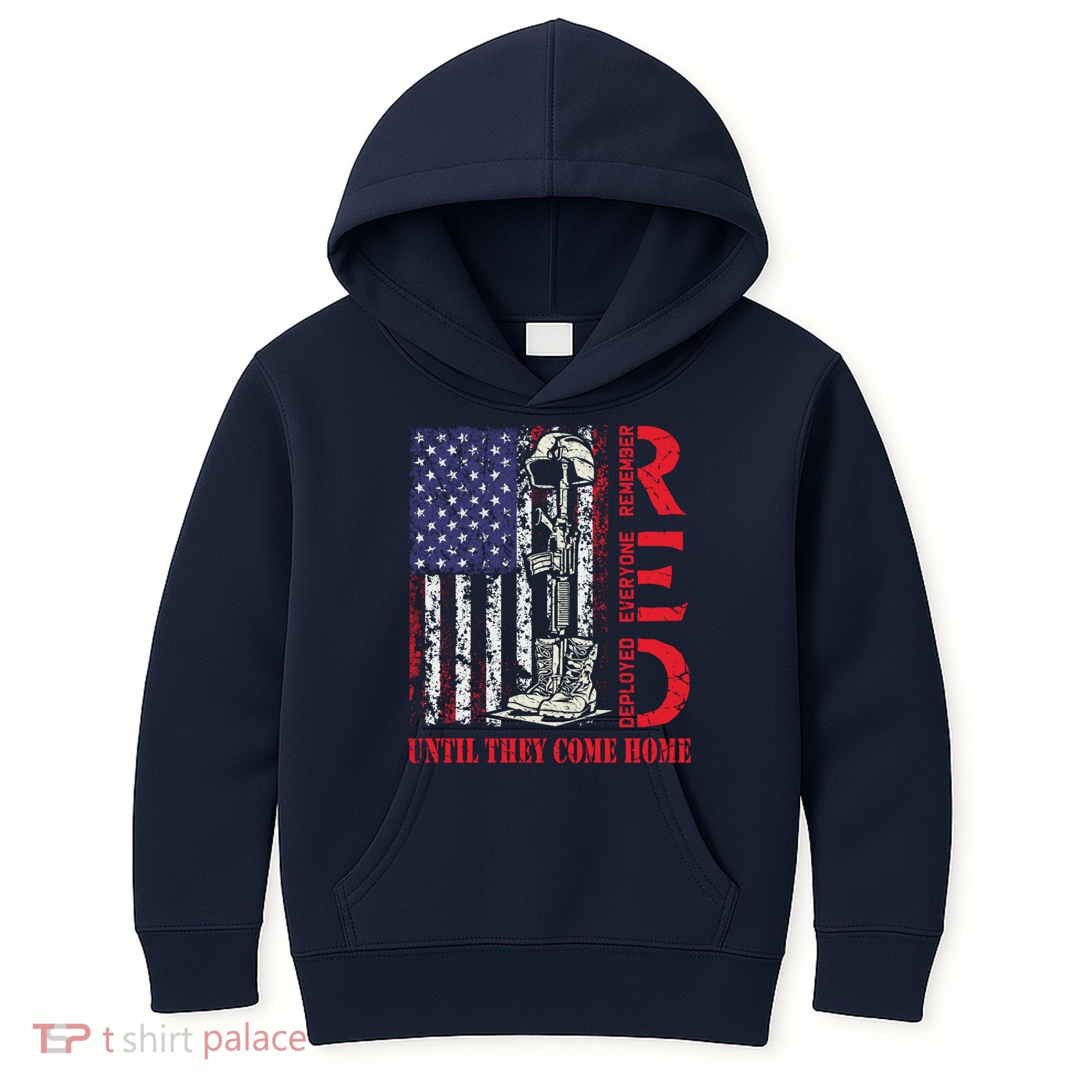 R.E.D. Military Remember Everyone Deployed Usa Flag Kids Hoodie