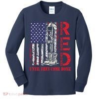 R.E.D. Military Remember Everyone Deployed Usa Flag Kids Long Sleeve Shirt thumb 0