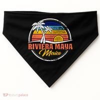 Riviera Maya Retro Sunset USA-Made Doggie Bandana thumb 0