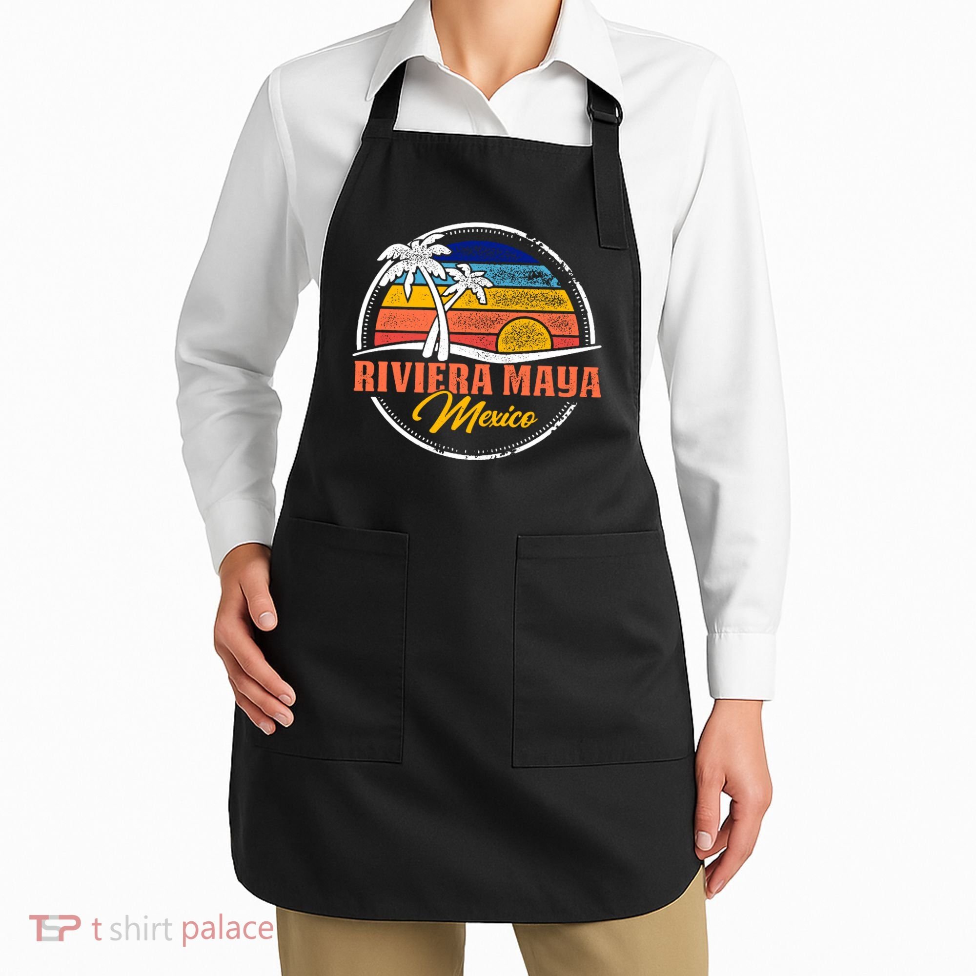 Riviera Maya Retro Sunset Apron