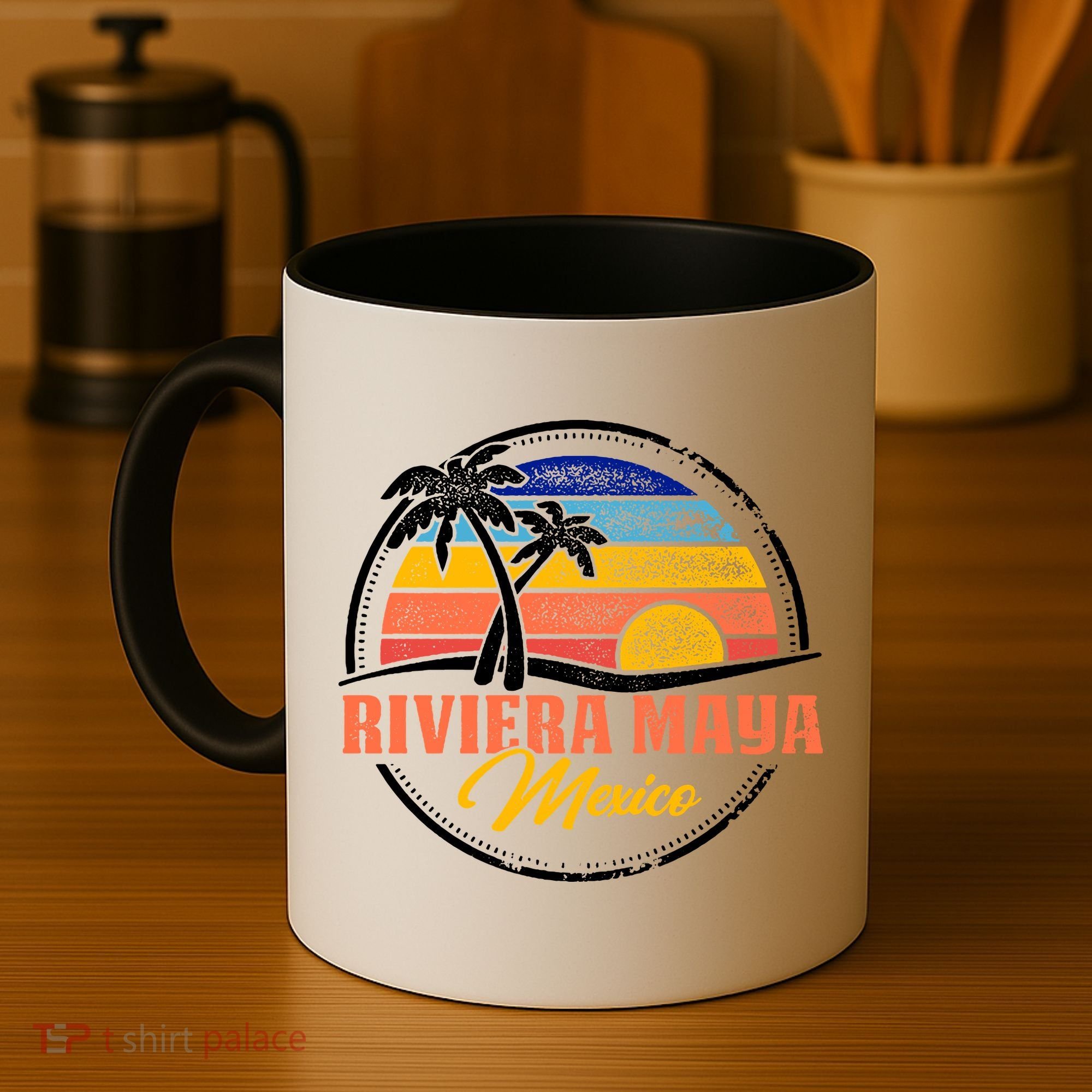 Riviera Maya Retro Sunset Coffee Mug