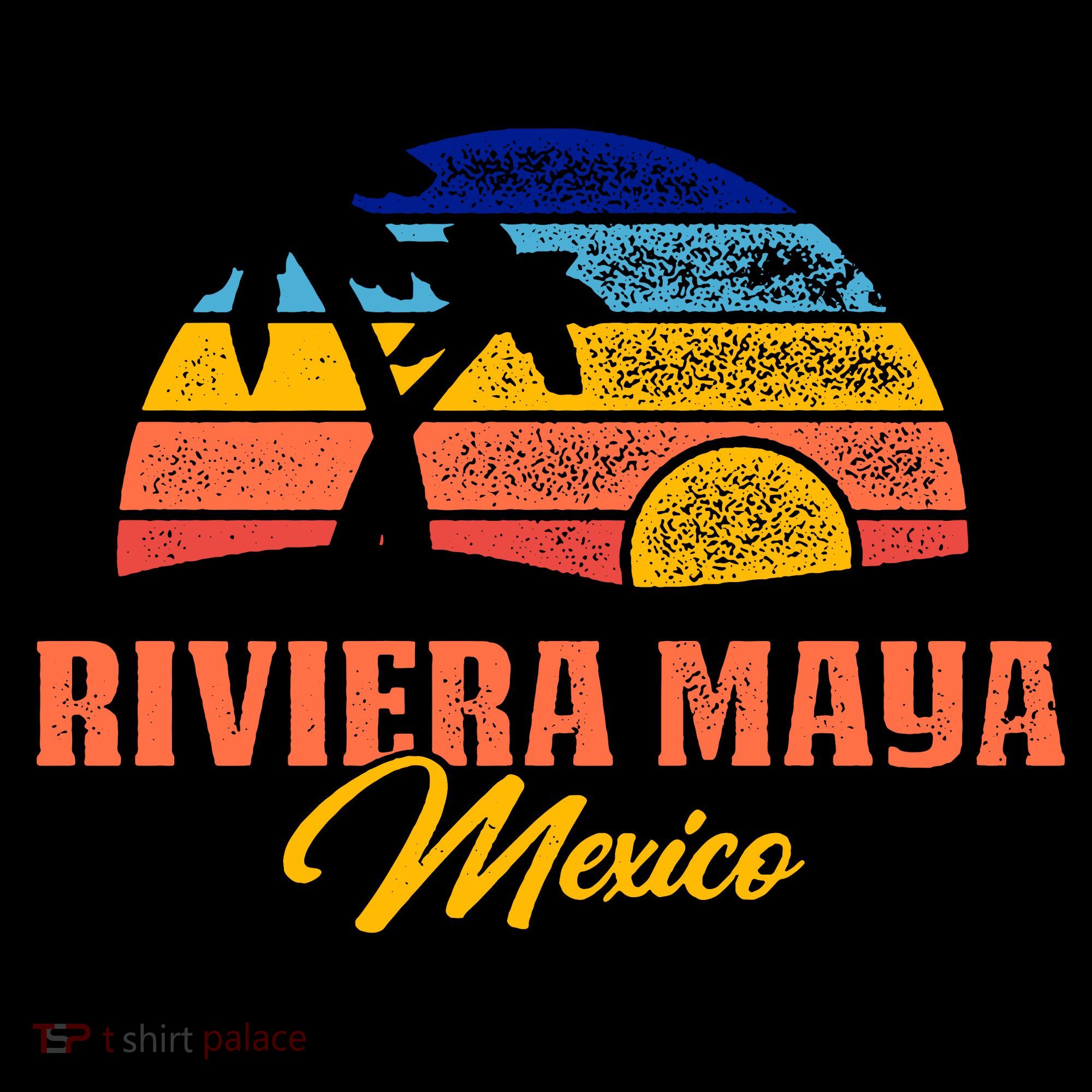 Riviera Maya Retro Sunset Coffee Mug