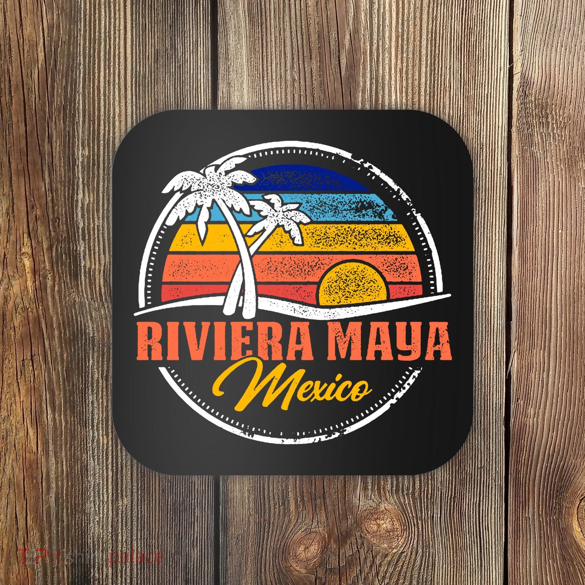 Riviera Maya Retro Sunset Coaster