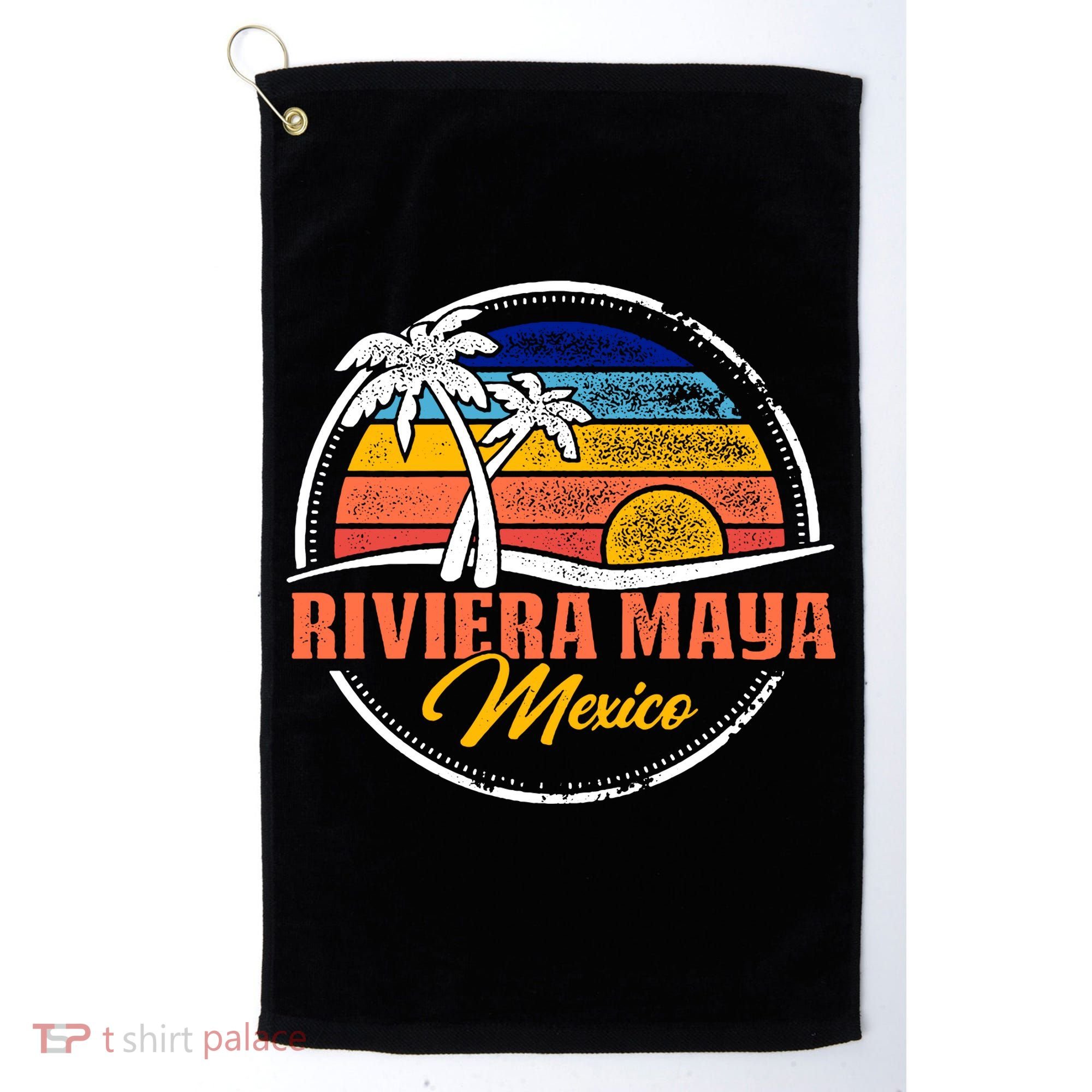 Riviera Maya Retro Sunset Golf Towel