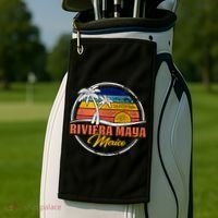 Riviera Maya Retro Sunset Golf Towel thumb 2